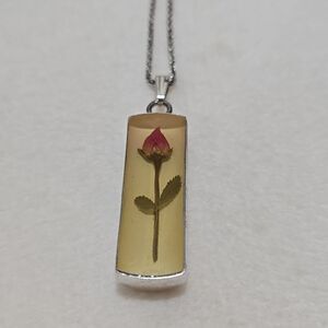 1950's PPC 925 Rose Pendant Necklace